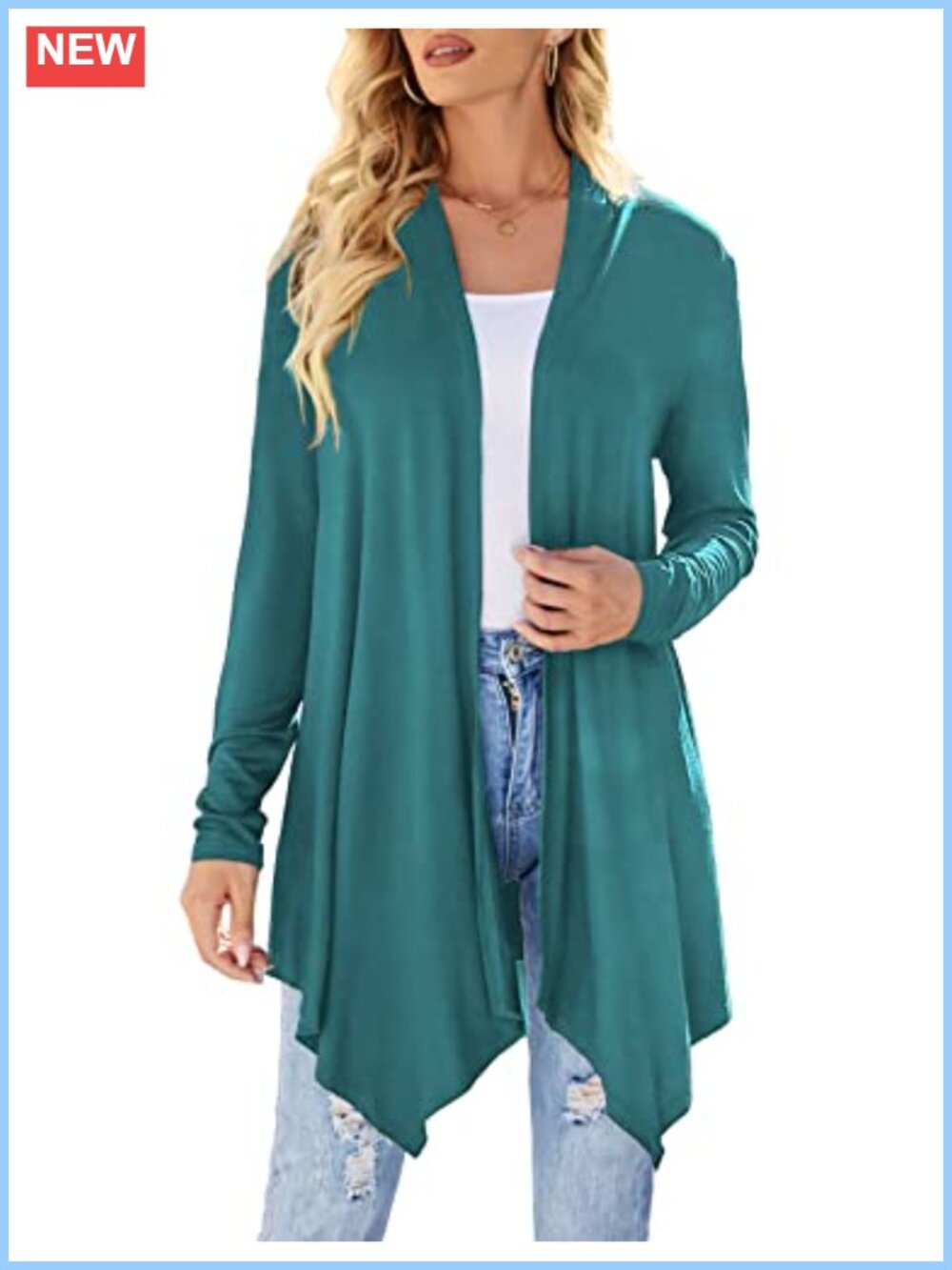 Womens Lightweight Open Front Duster Cardigan Long Sleeve Loose Fit